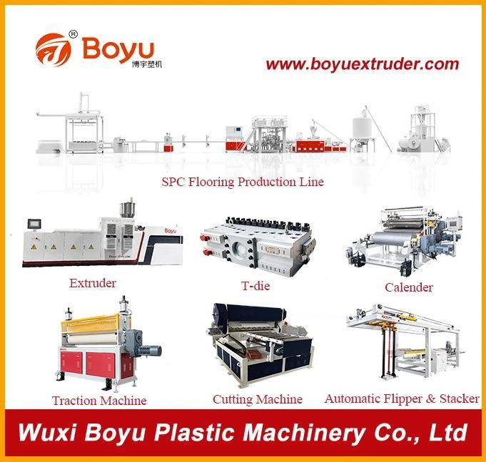 High Productivity Spc Resilient Flooring on-Line Embossing Extrusion Production Line