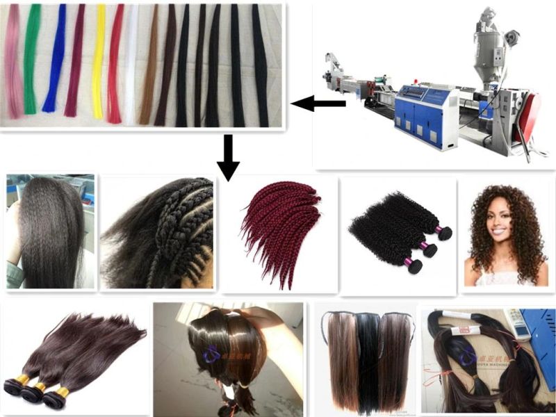 Synthetic Curly Yaki Wig Hair Fiber Yarn Braid Extruder and Drawing Machine
