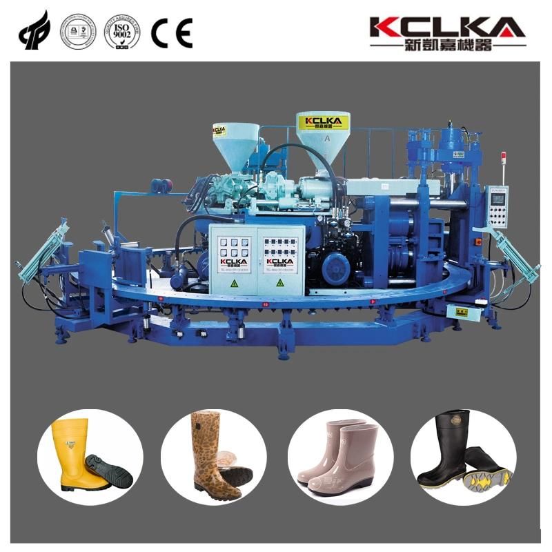 Brand New Kclka Rotary PVC Double Color Rainboot Injection Molding Machine