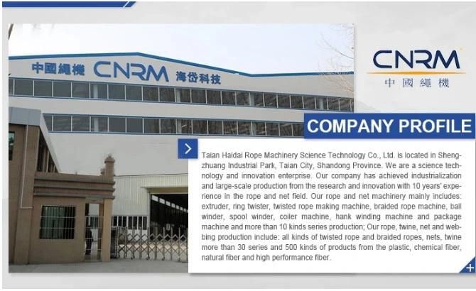 Cnrm Supplied Complete Plastic Rope Production Line 3 Strand & 4 Strand Twisted Pet Polypropylene PP Rope Making Machine