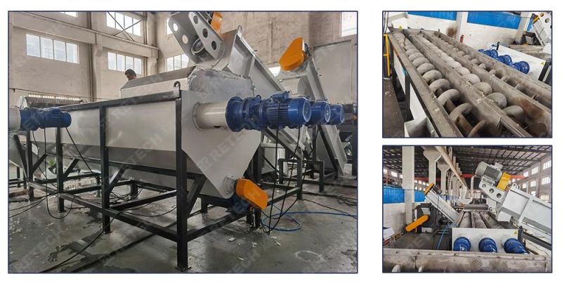 Plastic Waste Recycling Plant PP PE Film Flakes Hot Washing Drying Machine