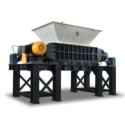 Double Two Shaft Shredder for Recycling Metal Scraps Used Tires Soild Waste