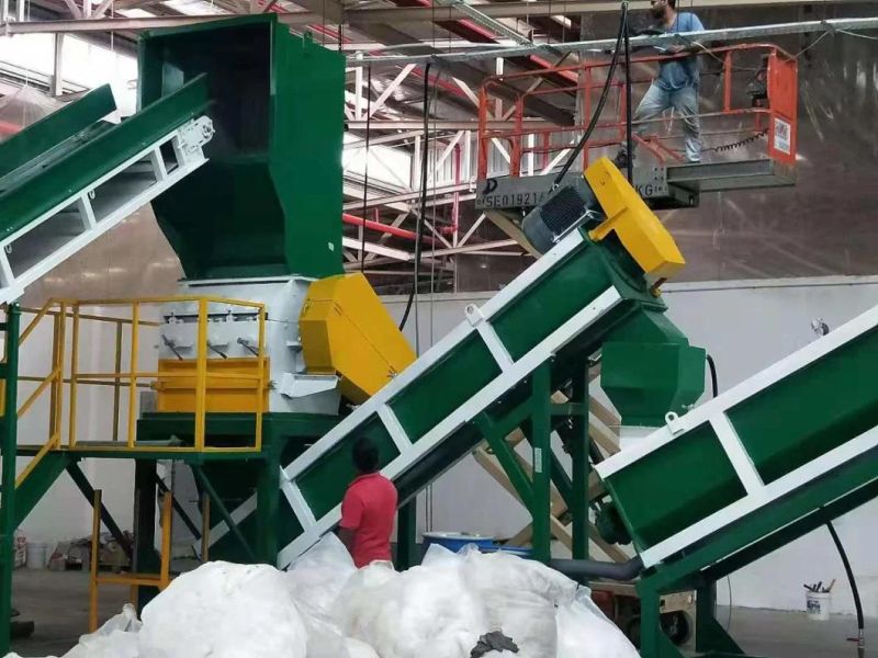 PP Woven Sack Recycling Machine with Squeezer at Capacity 1000kg/H Washing Drying System