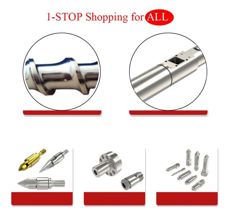 Toyo Ti-500 Barrel Screw with Nozzle Tip Torpedo Head Ring for Injection Molding Machine