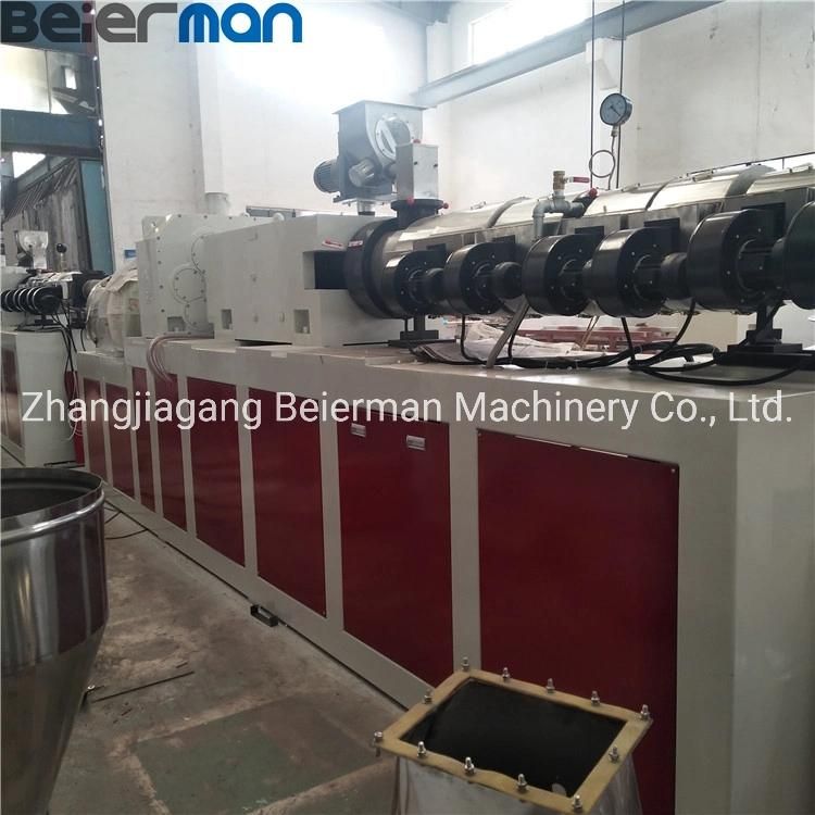 37kw AC Motor Double Alloy Screw Sjsz65/132 Conical Twin Screw Extruder Horizontal/Vertical Gearbox for Extrusion PVC WPC Products
