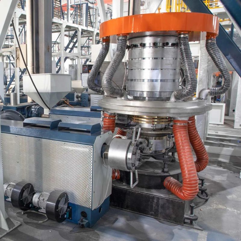 Pbat PLA Biodegradable Dual-Screw Co-Extrusion 3-Layer Blown ABA Film Blowing and Making Extruder Machine