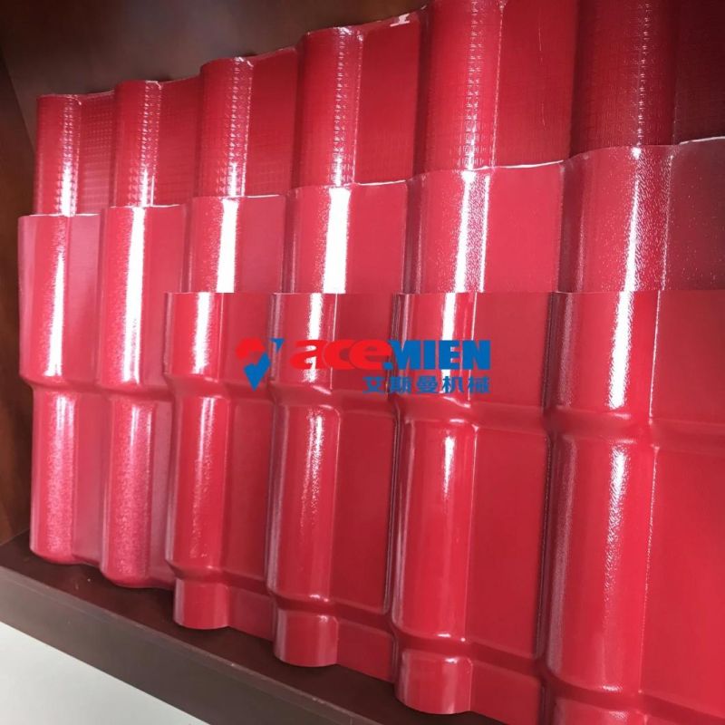 3 Layers Heat Insulation Color Stable PVC Resin Roof Tile Extrusion Machinery