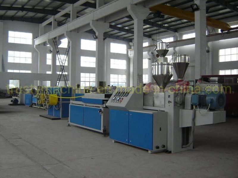 Sj50 PVC PP PE PA Spiral Single Wall Corrugated Pipe Production Line