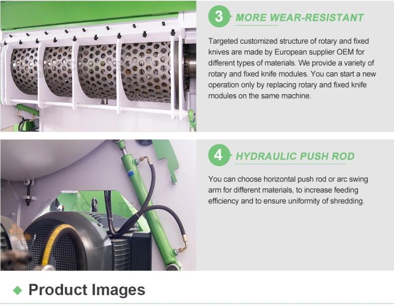Production Equipment Waste Tyre Plastics Recycling Lumps Shredder