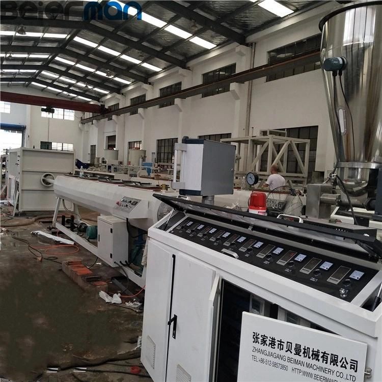 Turkey Popular 50mm-200mm PVC Single Layer Pipe Sjsz80/156 Conical Twin Screw Extrusion Production Line with High Speed Mixer Crusher Miller