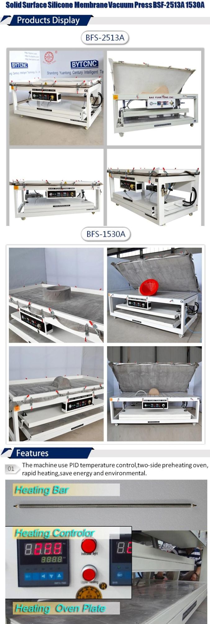 Solid Suface Corian Vacuum Press Forming Machine for Decoration Bathroom Furniture/Cabinetry