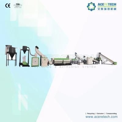 Low-Consumption Recycling and Washing Machine for Dirty PE Bottles/Flakes