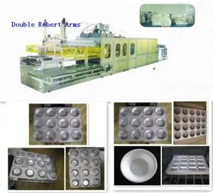 Automatic Disposable Food Dishes Making Machine with Robot Arm
