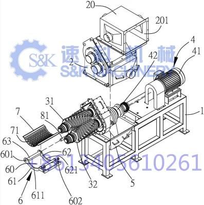 Waste Bag Woven PP Plastic Shredder