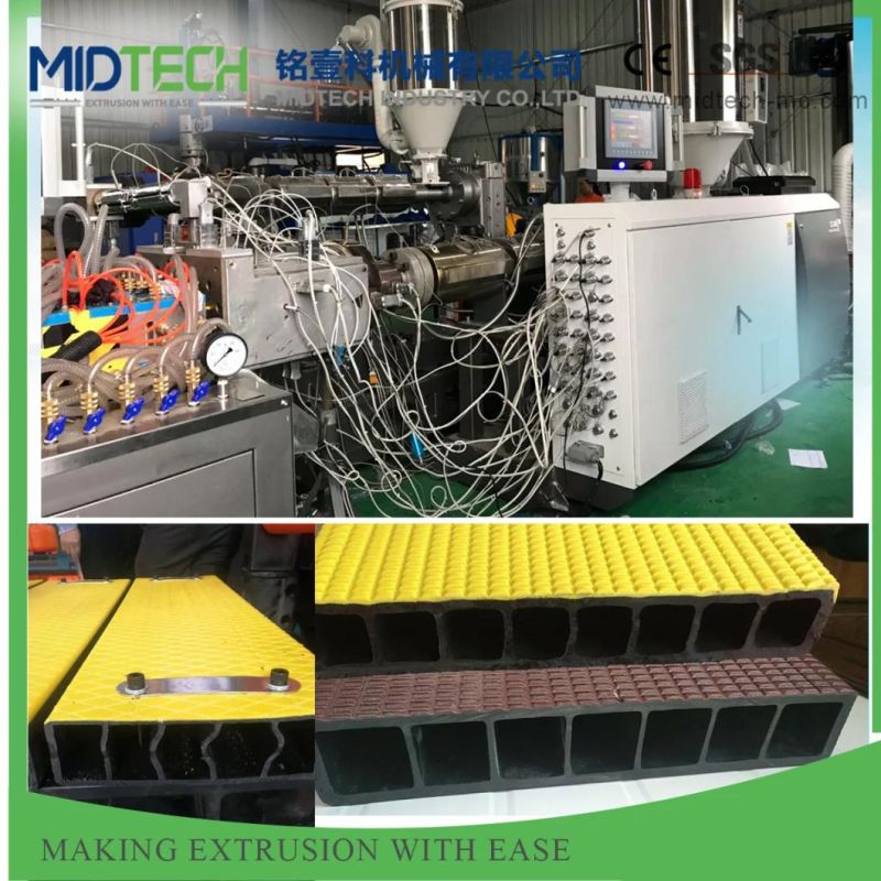 (Midtech Industry) Plastic Foaming PE/HDPE Ocean Marine Pedal Profile Board Extruding Equipment Price