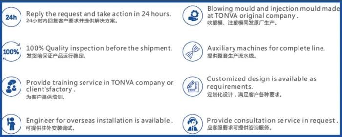 Tonva 4-Cavity Plastic Litchi Drink Bottle Making Machine Extrusion Blow Molding Machine with Hot Sale