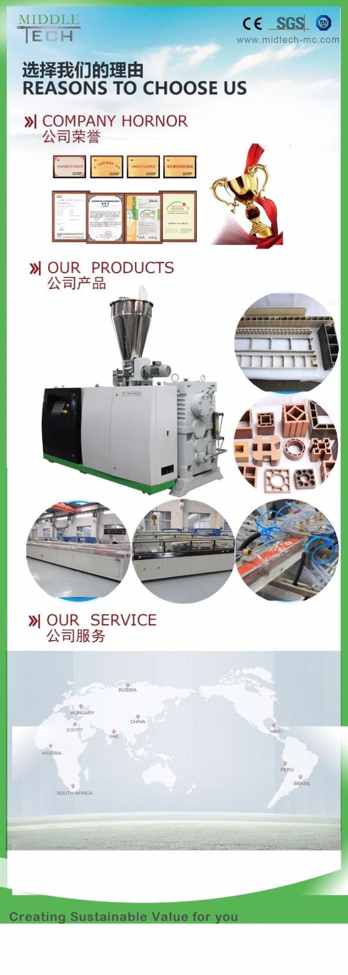 WPC Machine Wood Plastic Profile Machine High Capacity for WPC Profile Extrusion Line