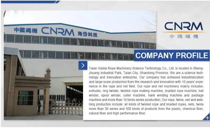 Cnrm 3 or 4 Strands Twisted Plastic PP/PE/Pet/Nylon/Multifilament Rope Making Machine