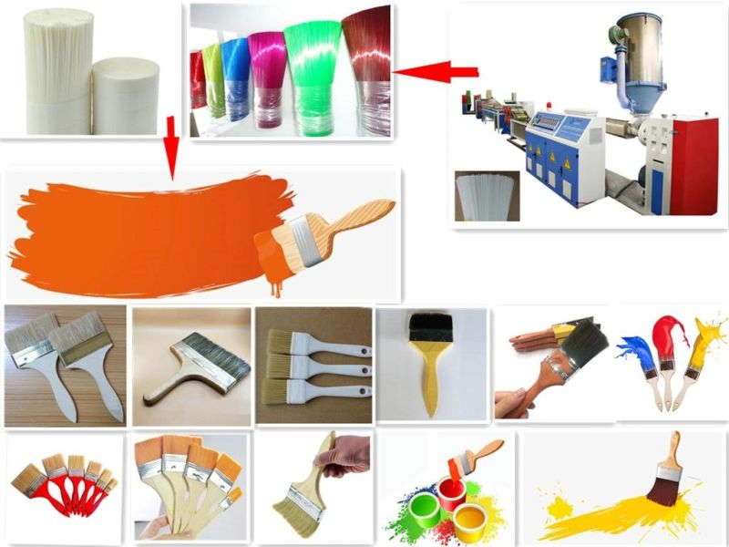 Popular Pet PBT Synthetic Paint Brush Bristles Hollow/Tapering/Crimped Monofilament Making Machine OEM