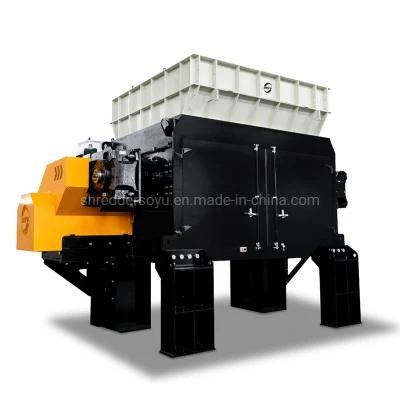 Single Double Four Shaft Shredder Machine for Uesd Tires Pet Bottle PE PP Plastic Bags ...