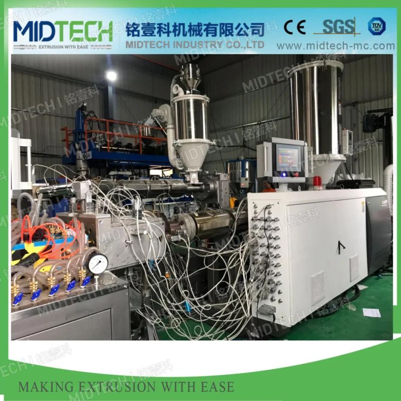 (Midtech Industry) Plastic Foaming PE/HDPE Ocean Marine Pedal Profile Board Extruding Equipment Price