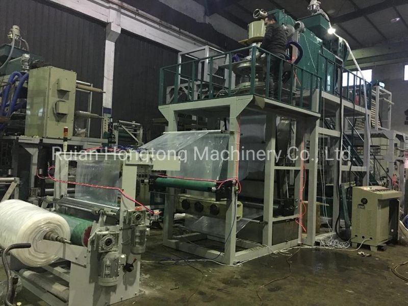 LDPE LLDPE PE Polypropylene PP Poly Plastic Water Cooling Downward Blown Rotary Rotating Die Head Film Blowing Extrusion Machine for Packing Bag Bread Clothes