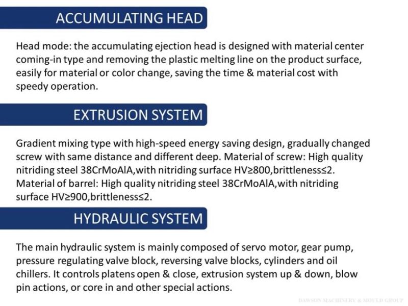 Double L Ring Drums Accumulation Type Extrusion Blow Molding Machine