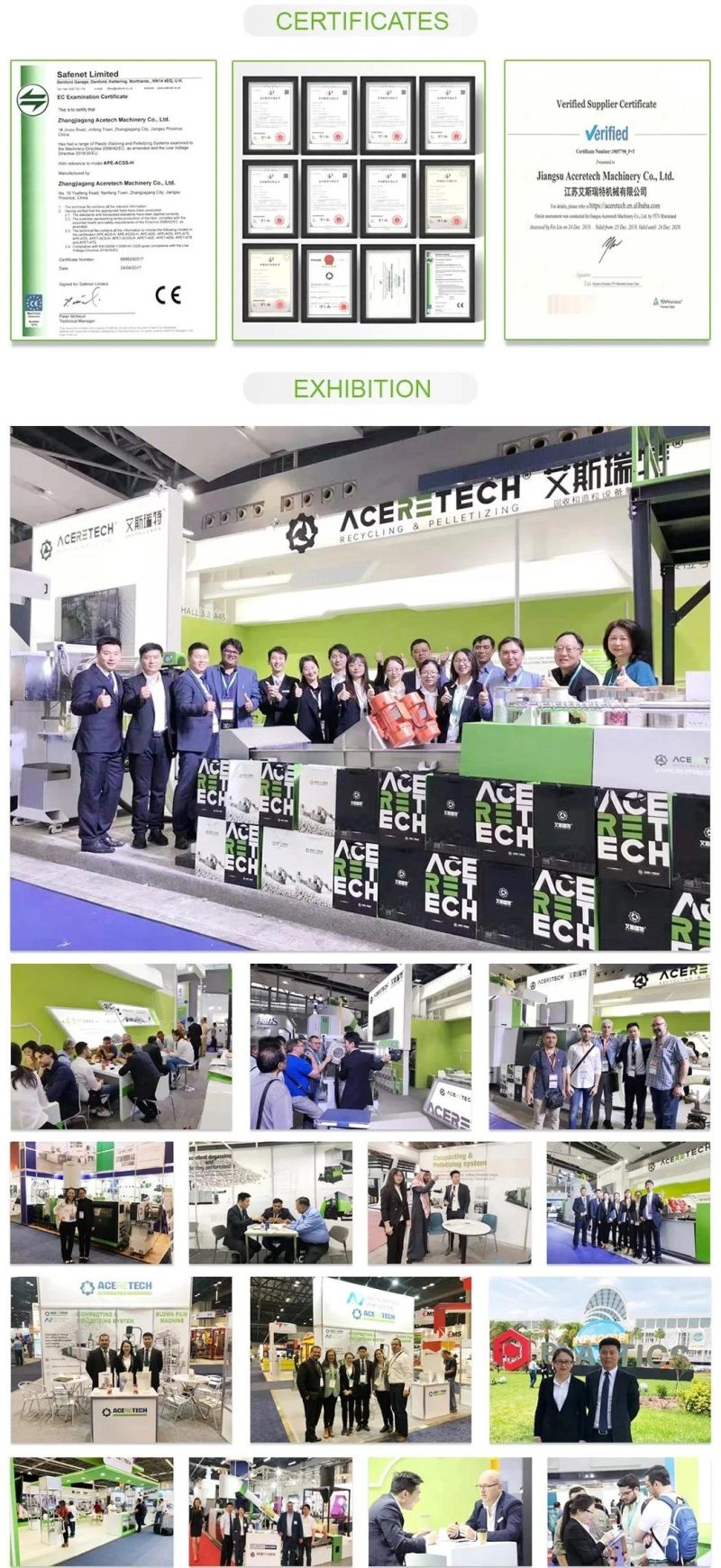 Aceretech Plastic Recycling Machinery for Plastic Bottles Washing