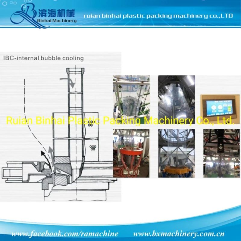 up Traction Rotary ABC Three Layer Co Extrusion Film Blowing Machine