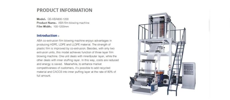 1000mm ABA Film Blowing Machine Extruder ABA Blowing Film Machine