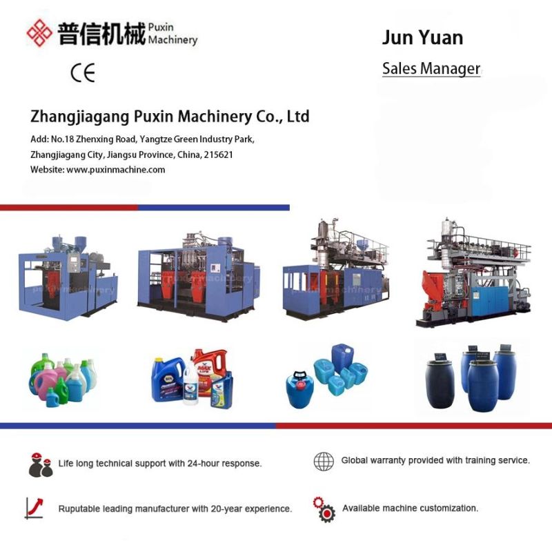 China Automatic Plastic HDPE PP PVC Toy, Bottle, Drum, Bucket Canister Container Extrusion Making Blowing Molding Machine