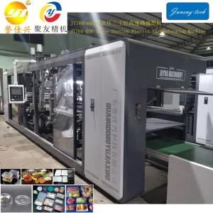 Jy760-600 Three Station High Speed Plastic Lunch Box Thermoforming Machine