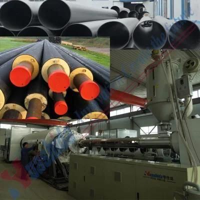 PE Vacuum Calibrating Method Pre-Insulated Jacket Plastic Pipe Casing Extrusion Line