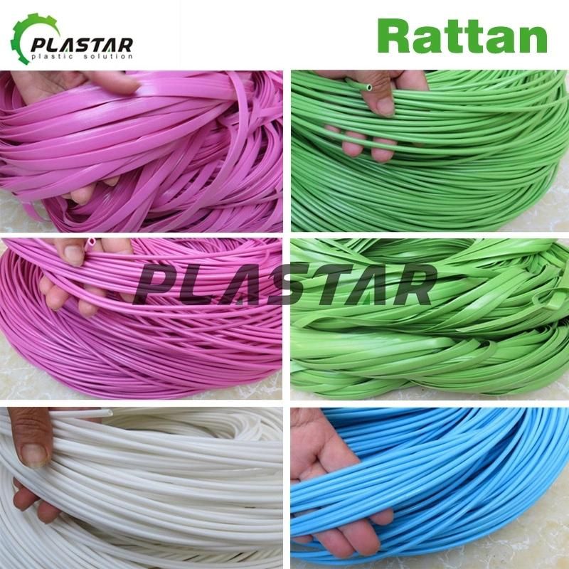 PE PP Plastic Wicker Rattan Extrusion Production Line / Two Colors Rattan Making Machine