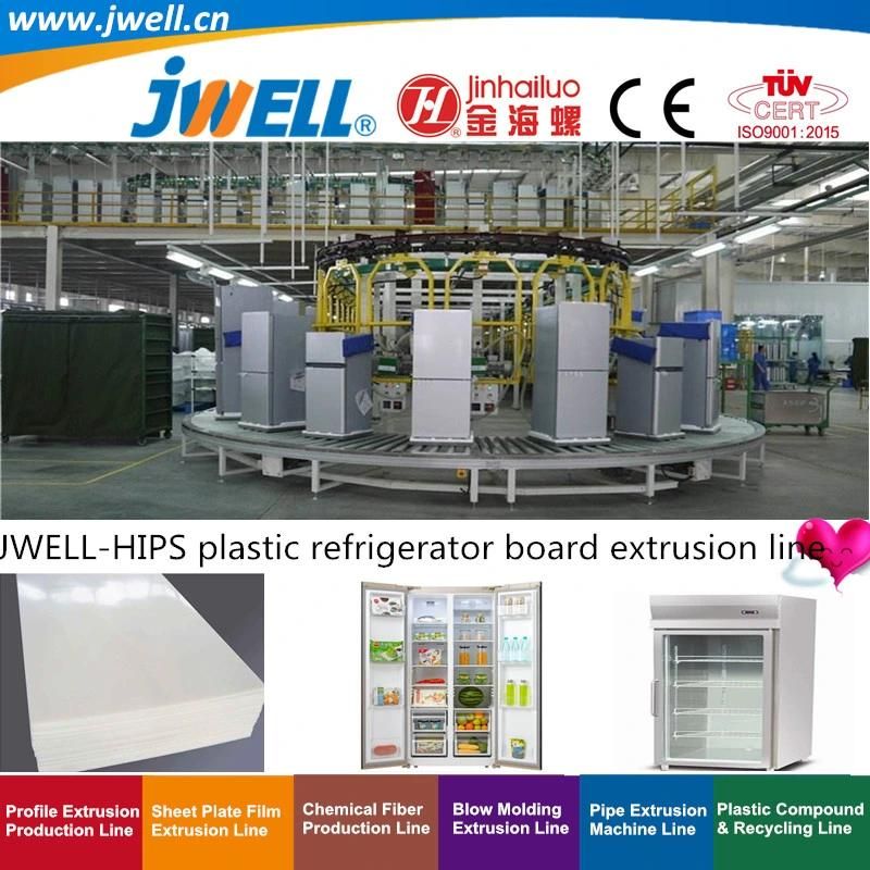 Jwell-HIPS Plastic Refrigerator Board Sheet Recycling Making Extrusion Machine Used in Refrigerator Door and Inner Gallbladder|Drawers Water Dispensers
