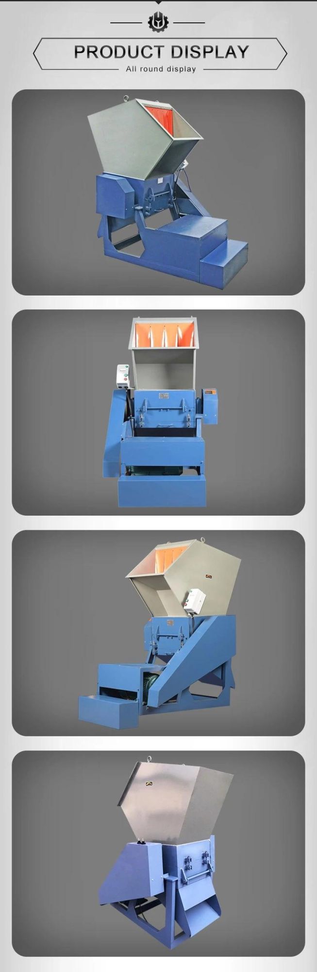 Hollow Plastic Crusher for Hard and Soft Plastics Grind Block Crushing and Recycling Machine