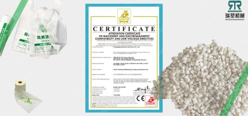 CE Standard Plastic Biodegradable Film PLA Pbat Bag Granulating Line