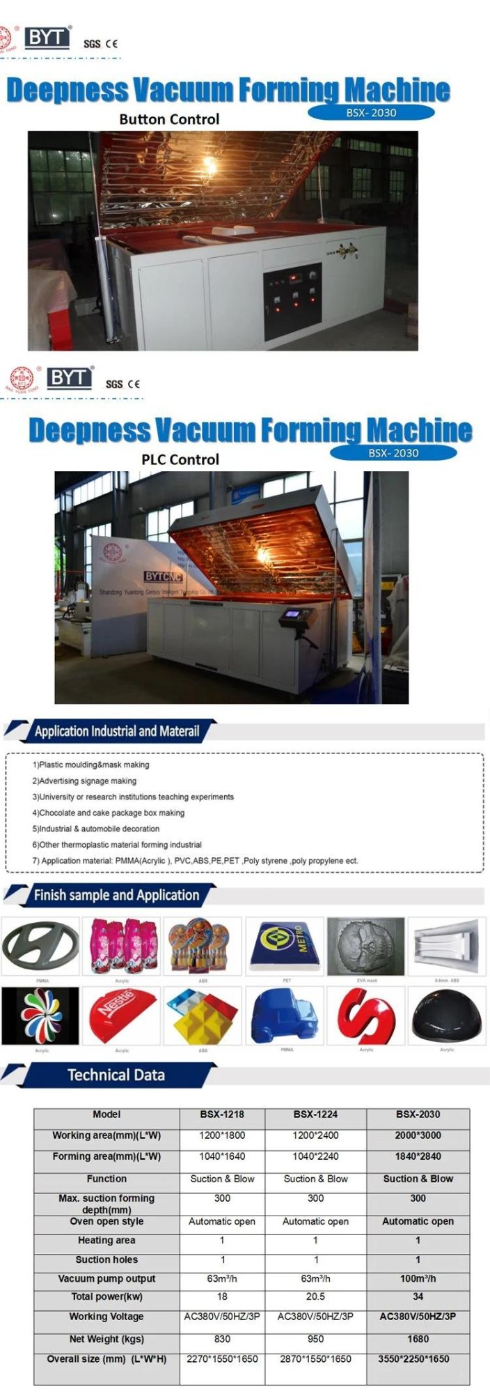 Factory Direct Vacuum Forming Plastic Sheet Acrylic Forming Machine