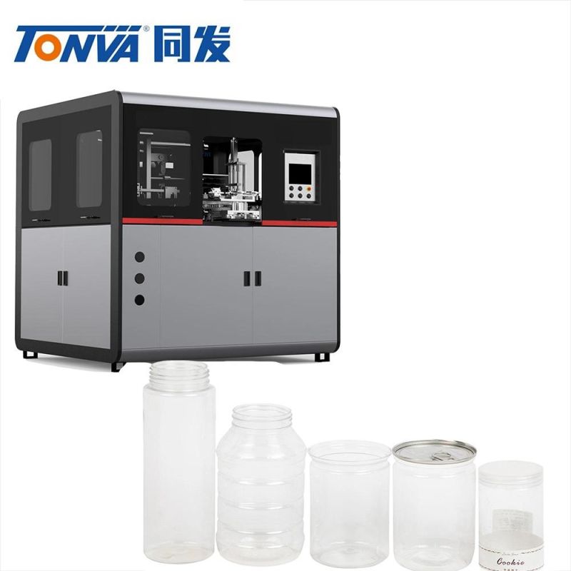 Fully Automatic Stretch Blow Molding Machine and Moulds for Jar Pet Honey Bottle Production with Conveyor Belt and Robot Arm