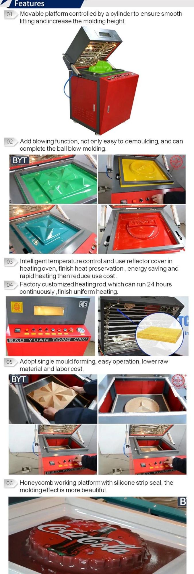Bsx-600 Mini Small Deepness Vacuum Forming Machine 600*600 for Plastic