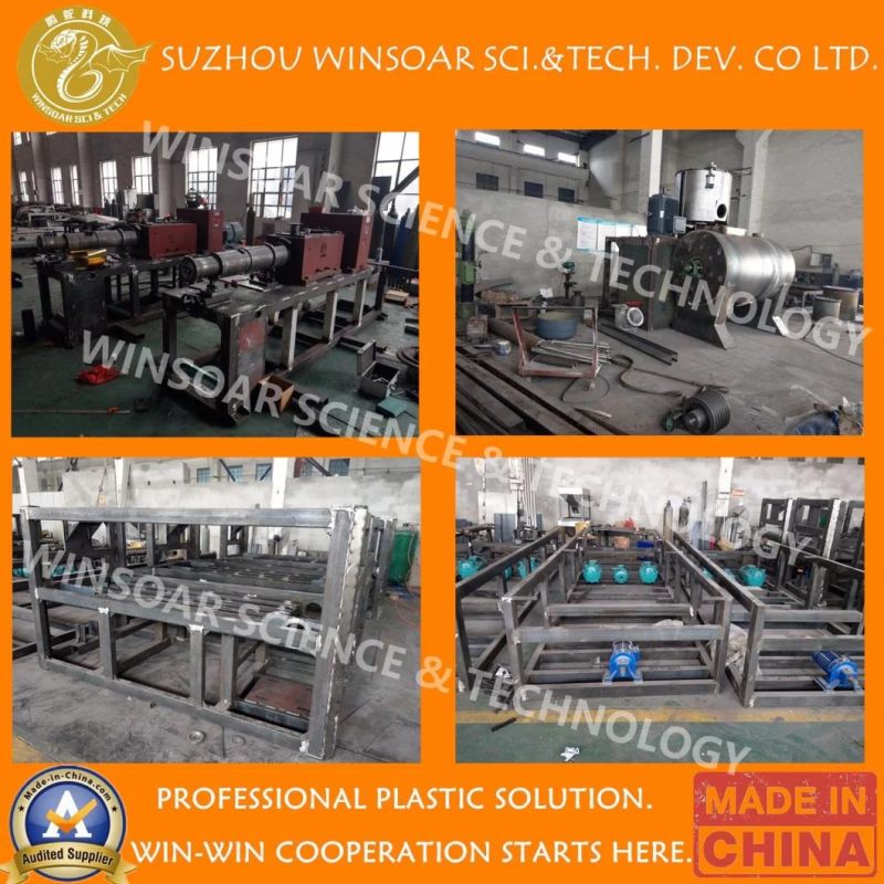 Plastic PVC PE PP WPC Wood Composite Deck Profile Extruder Extrusion Extruding Production Machine