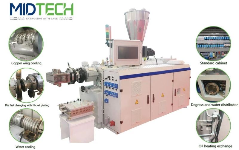 Plastic Product PVC Pipe Extrusion Making Machinery/Conical Twin Extruder