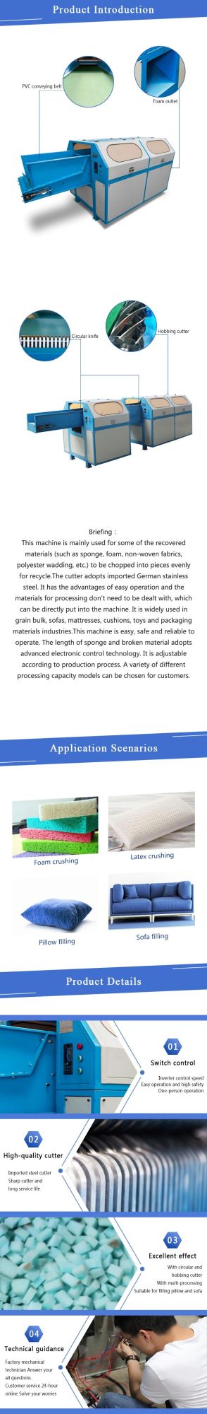 High Quality Three Color Memory Foam/Foam Rubber Carpet Underlay Recycle Foam Polyester Cutting Machine