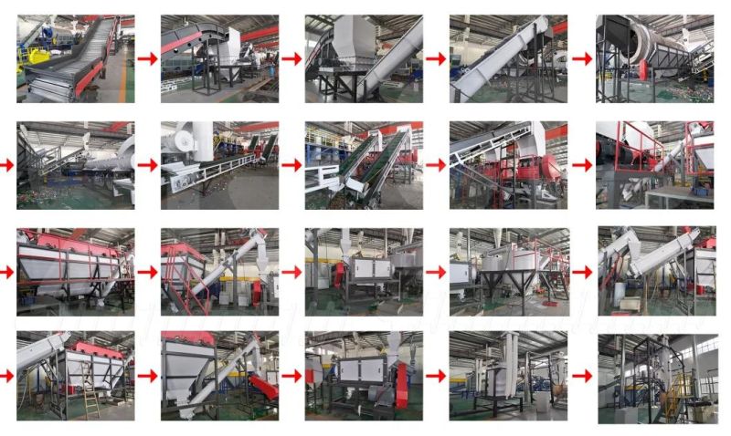 China Factory Waste Plastic Pet Bottle Sirty Shredding Washing Dewatering Sorting Line