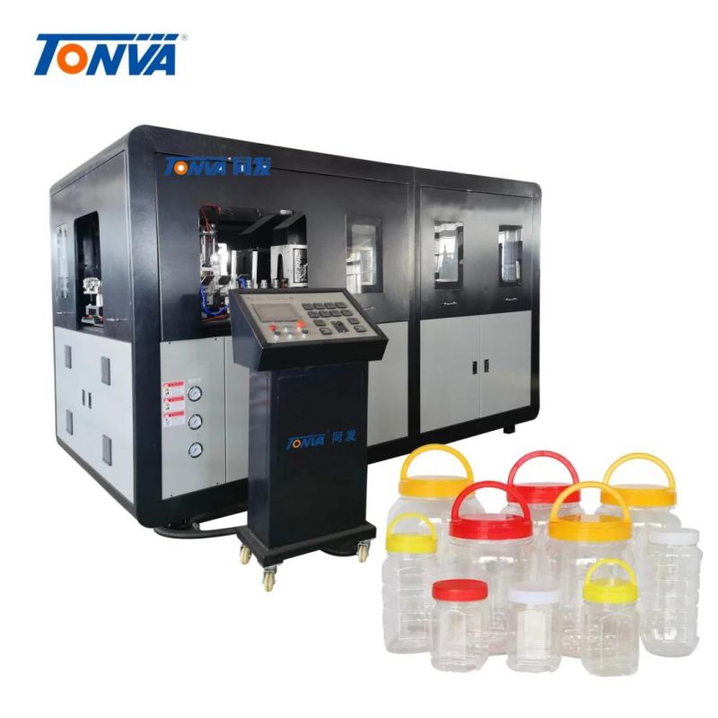 Fully Automatic Stretch Blow Molding Machine and Moulds for Jar Pet Honey Bottle Production with Conveyor Belt and Robot Arm