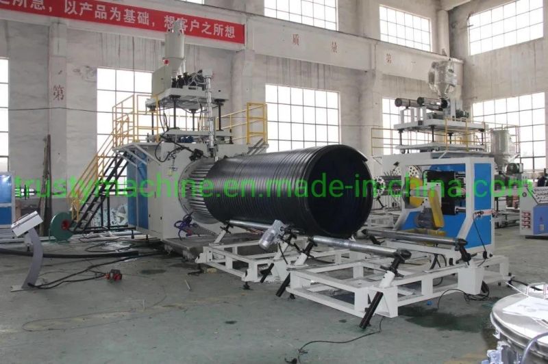 HDPE Hollow Wall Large Diameter Winding Plastic Pipe Extrusion Line