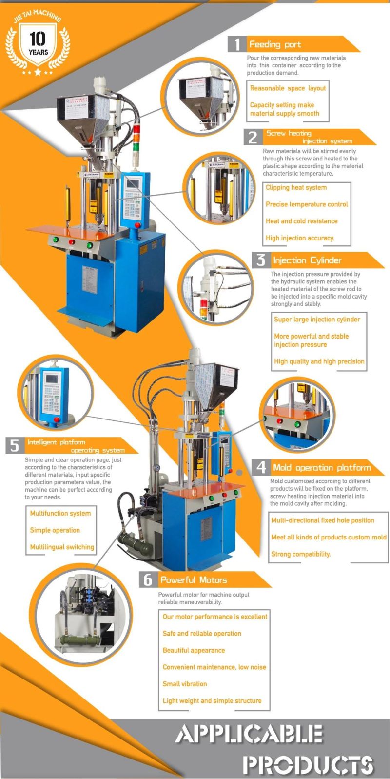 15 Tons Small Mini USB Plug Vertical Plastic Injection Moulding Machine