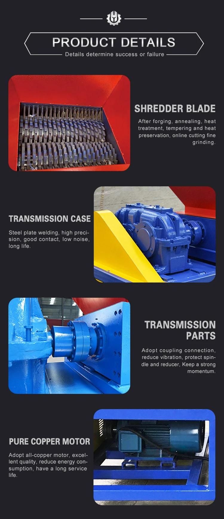 Large Powerful Twin Shaft Shredder for Hard Materials Glass Metal Plastic Crushing and Recycling Machine
