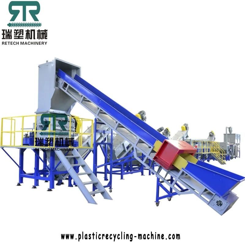 Retech LDPE Agricultural Film Washing Recycling Line with Plastic Squeezer