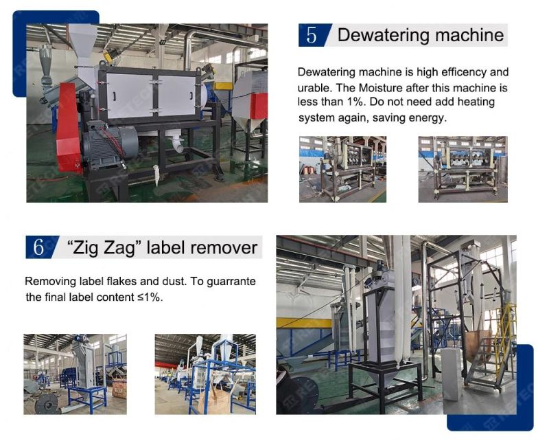 Recycling Equipment Machine Pet Bottle Crushing Hot Washing Machine with Drying Machine